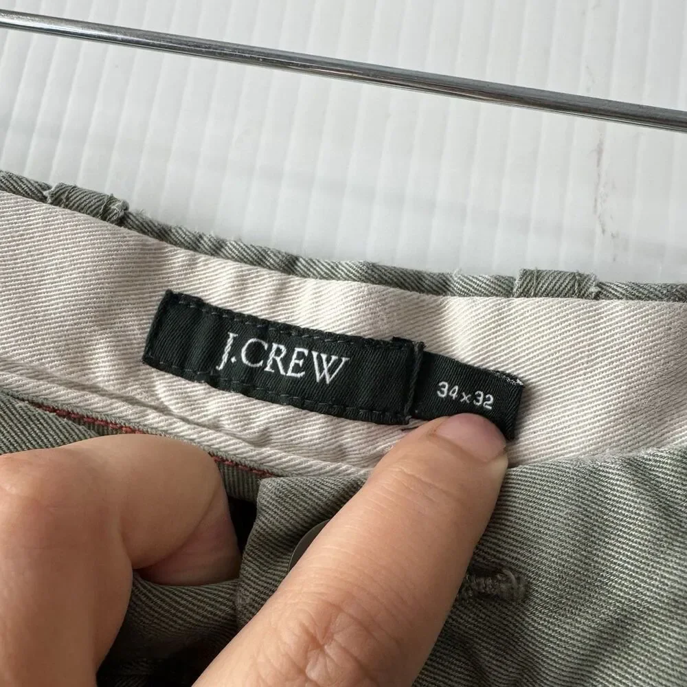 VTG J.Crew Critter Chinos Mens (34X32Tag) Beaver Embroidery Olive Green Rare